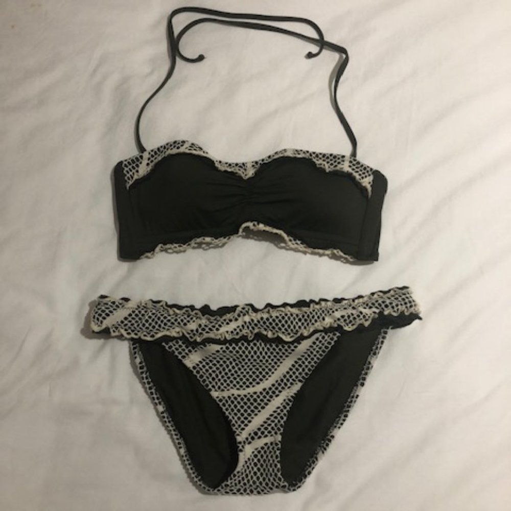 Lucky Brand Olive Green Crochet Bikini